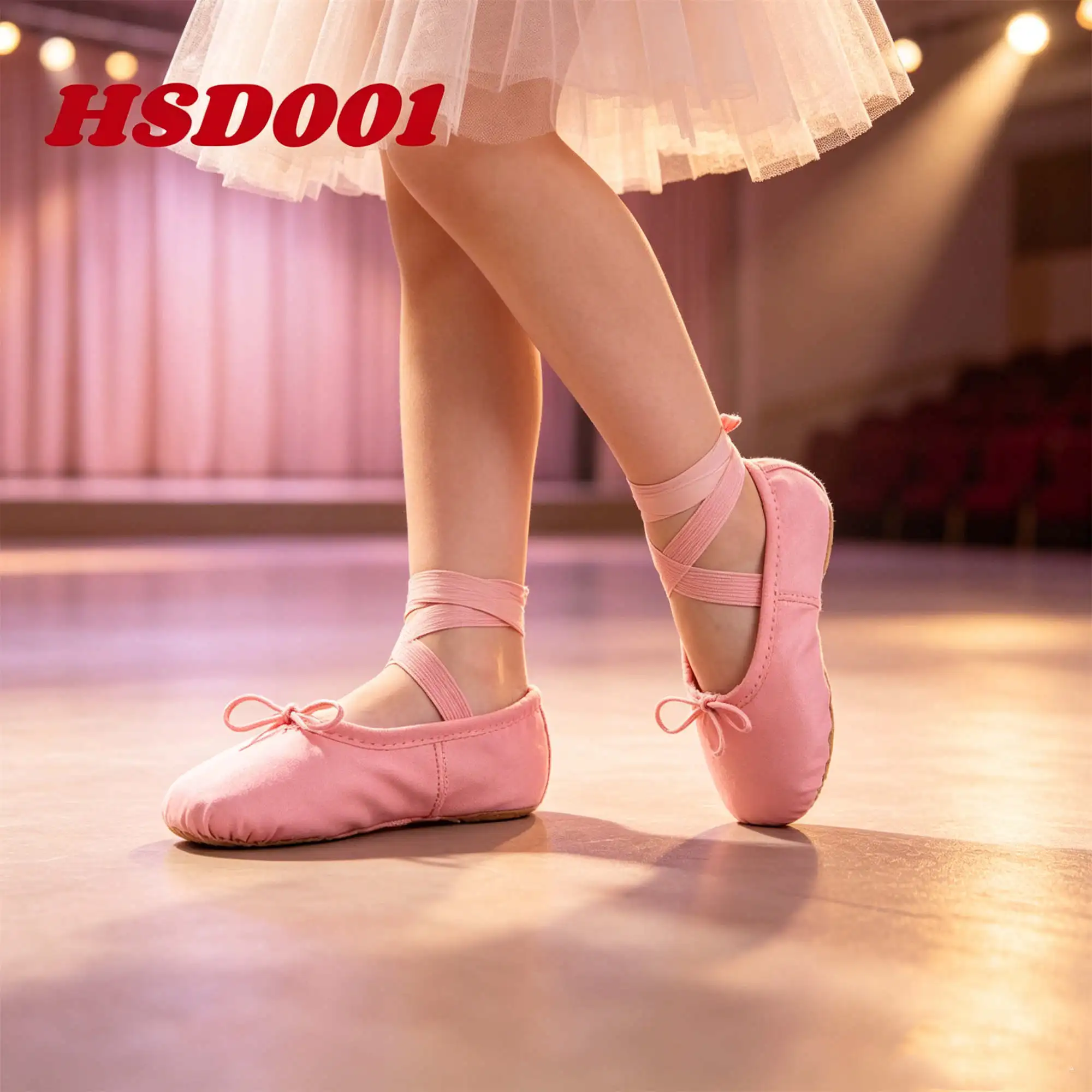 ZYF,Stage Performance Pink/black/nude Color Ballet Shoes for Baby Soft Natural Suede Leather Sole Hua Singh Dance Shoes HSD001