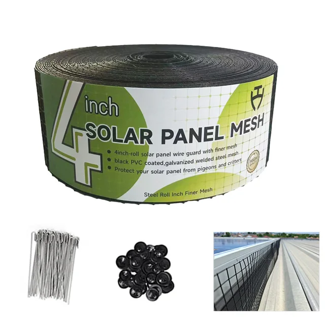 Pigeon Proofing for Solar Panels Galvanized 1.5mm 4''x100ft With 60 Clips Bird Nesting Physical Block Critter Guard Mesh