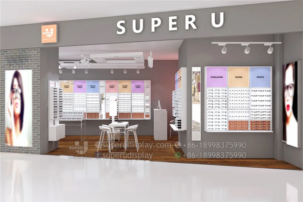 Система idea. Children Optical shop Design. 60s Low height Retail Store Fixtures.