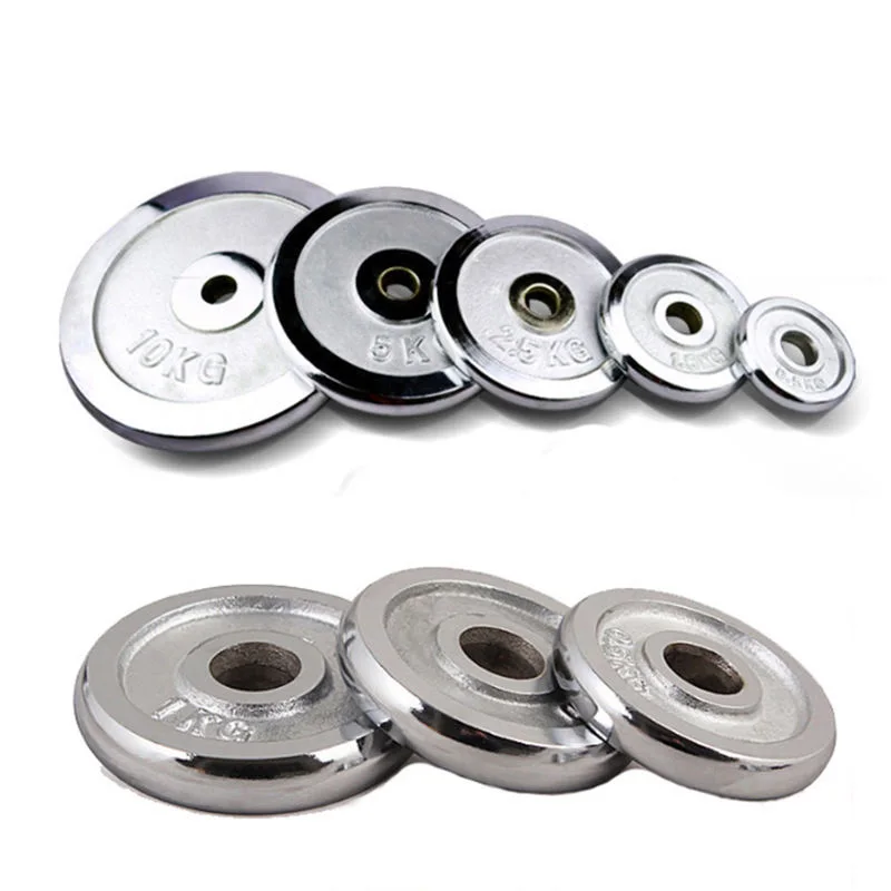 Wholesale Gym Equipment Fitness Power Training Chrome Coated Case Iron Weight Plates Barbell Dumbbell Cast Iron Weight Plate