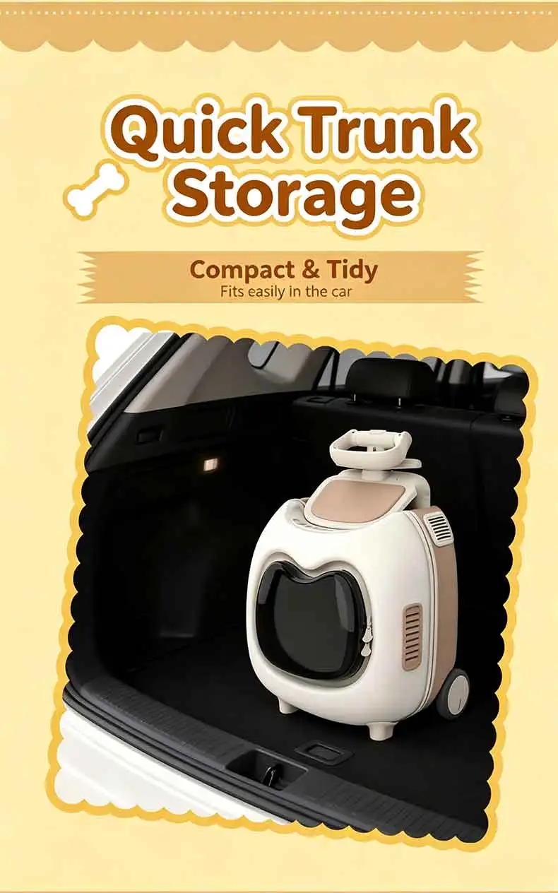 product new pet stroller suitcase rideable design portable outdoor travel cart for small cats dogs pet carrier trolley-7