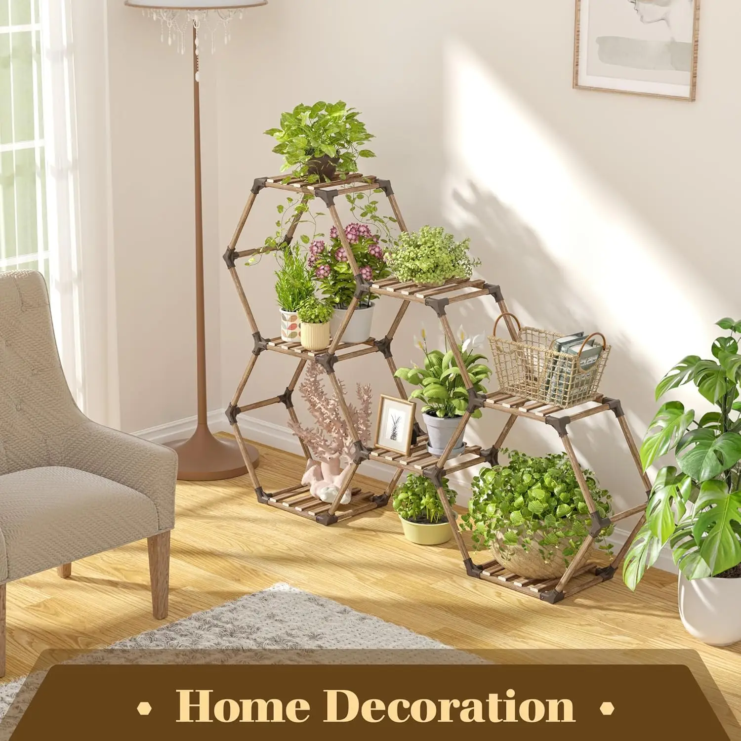 Hexagonal Plant Stand - Durable, Eco-Friendly, and Stylish