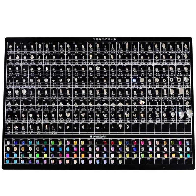 OLeeya Factory Various Color Chart Glass No Hot Fix Rhinestone Over 400 Colors Crystal Rhinestone Color Card Use for Reference