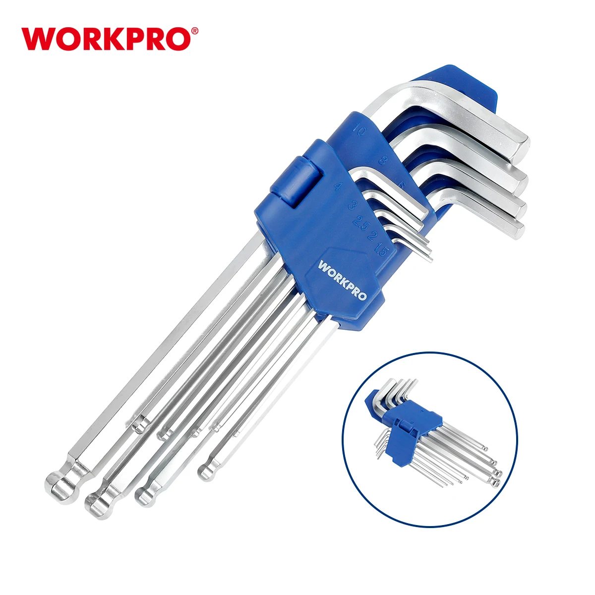 Set Chiavi A Bussola WORKPRO 172 Pezzi - 1/4, 3/8, 1/2, Cricchetto 72 Denti Per Meccanica E Fai Da Te