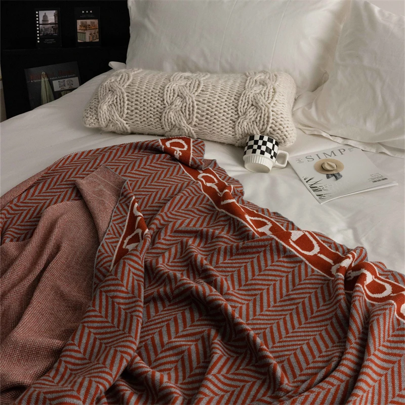 BLG New Geometric Wool Blend Mexican Knitted Throw Blanket Bed Couch Travel Decoration Home details