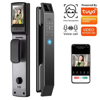 Enrique Tuya intercom 3D Face Recognition WIFI Cerradura Inteligente Password Smart Digital Door Lock With Camera