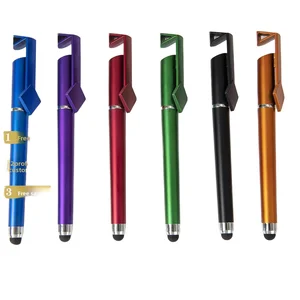 Custom Logo QR Code Touch-Sensitive Multifunctional Metal Feather Phone Holder Ballpoint Pen