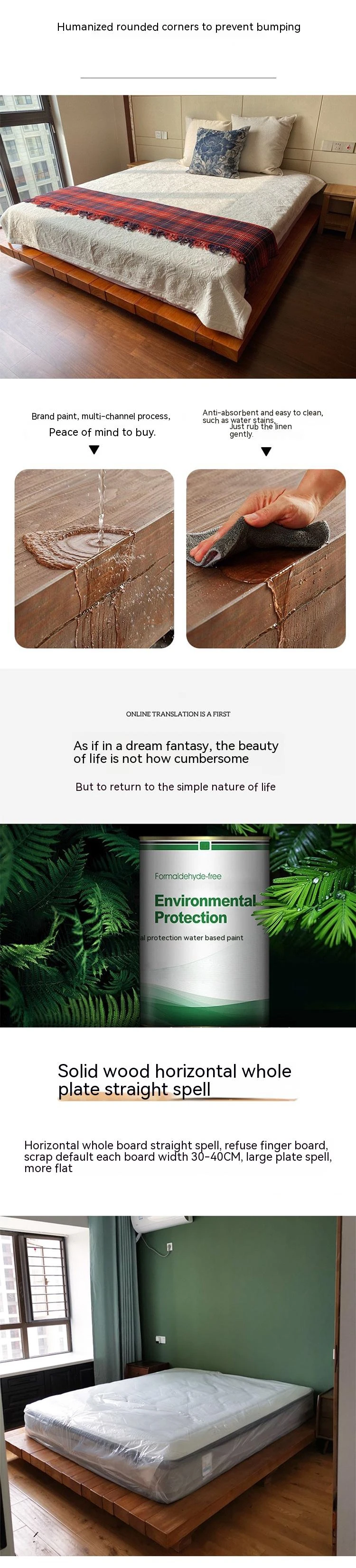 Japanesestyle Tatami Bed Modern Minimalist Wabisabi Platform Double Bed For Bedroom Furniture