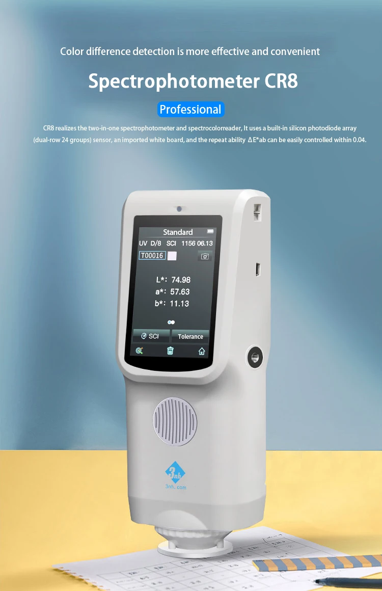 Cr8 Handheld Colorimeter Uv Vis Spectrophotometer For Fruit Powders