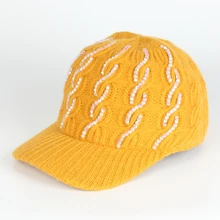 Wholesale New Fashion Women Winter Chic  Wool Knitted Braid Diamond Baseball Gorras Trucker Golf Tennies Dad Hat