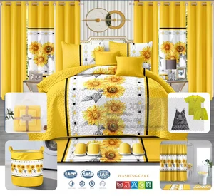 2026 Luxury 26-Piece Bedspread Set Bedding Collection with Bath Rugs and Curtains Wholesale