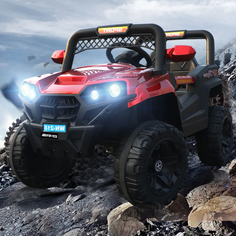 Oversized Children Electric Four Wheel Ride on Rocking Rechargeable Battery-Powered Remote Control Road Toy Car for 2 4 Years