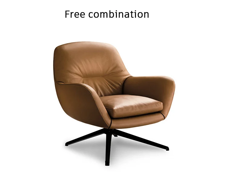 Office Modern Home Leather Ottoman Unique Shaped New Furniture Live Room Leisure High-End Sofa Leisure Chair details