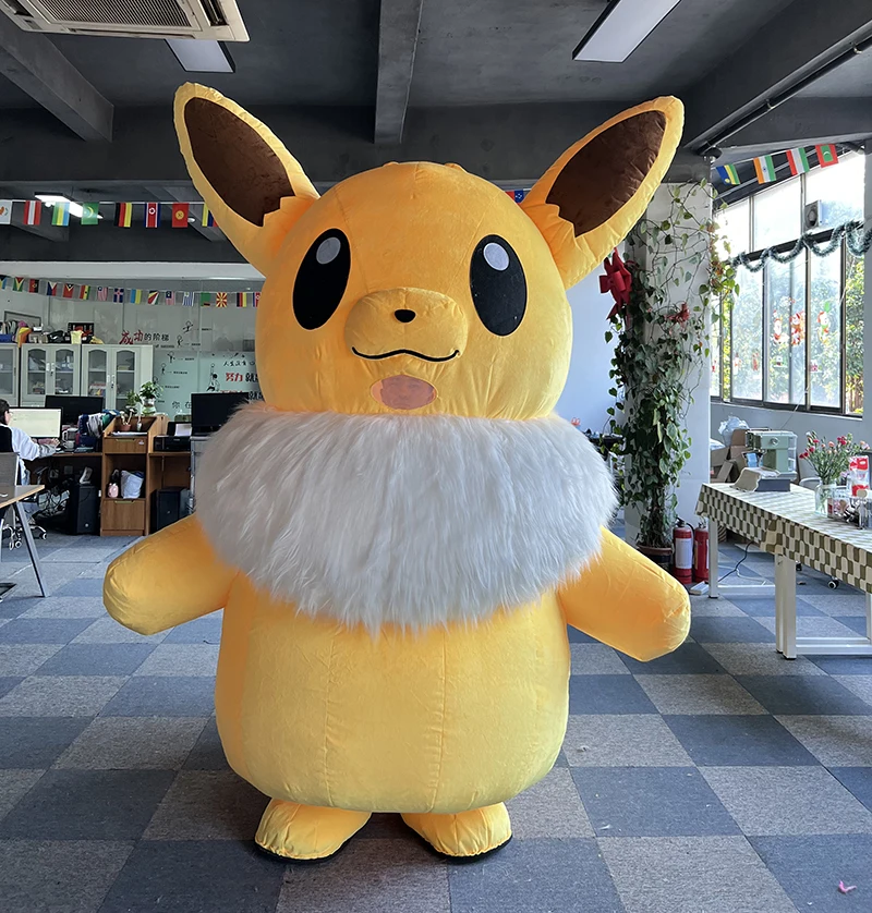 High Quality 2m 2.6m Custom Inflatable Unisex Adult Pikachu Mascot Costume Furry Design Outdoor Cartoon Character Costume