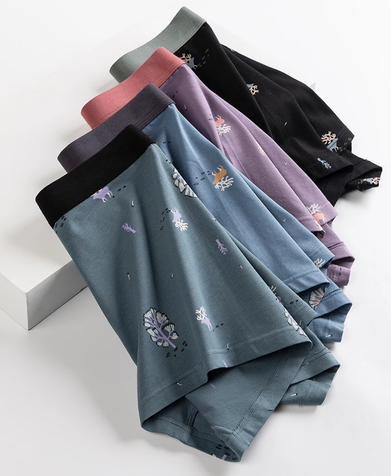 New Arrival Men's Underwear Breathable  Antibacterial Cotton Men's Boxer Briefs Cotton Men's Underpants Custom OEM Supplier