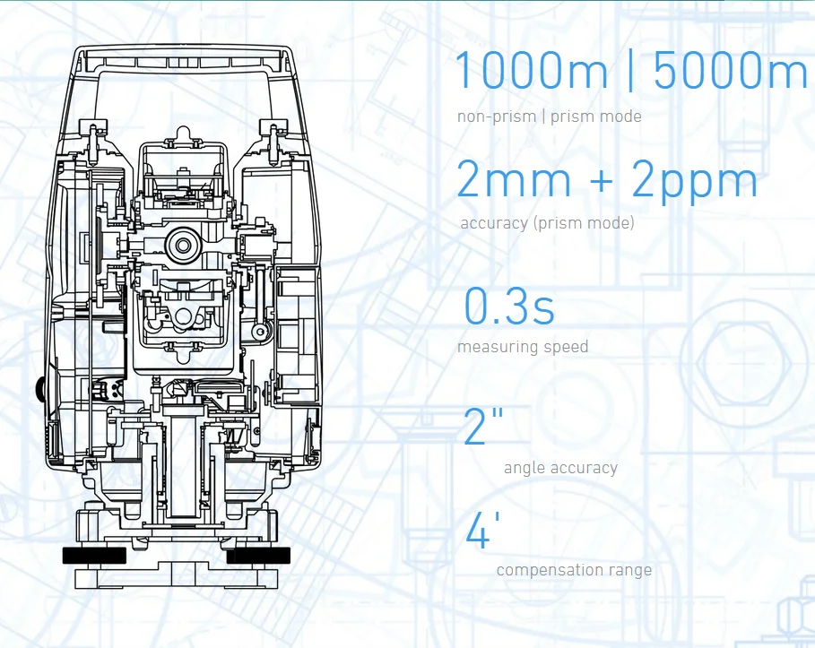 Professional Ruide RCS Total Station RTS-822R10M with Guide Light ...