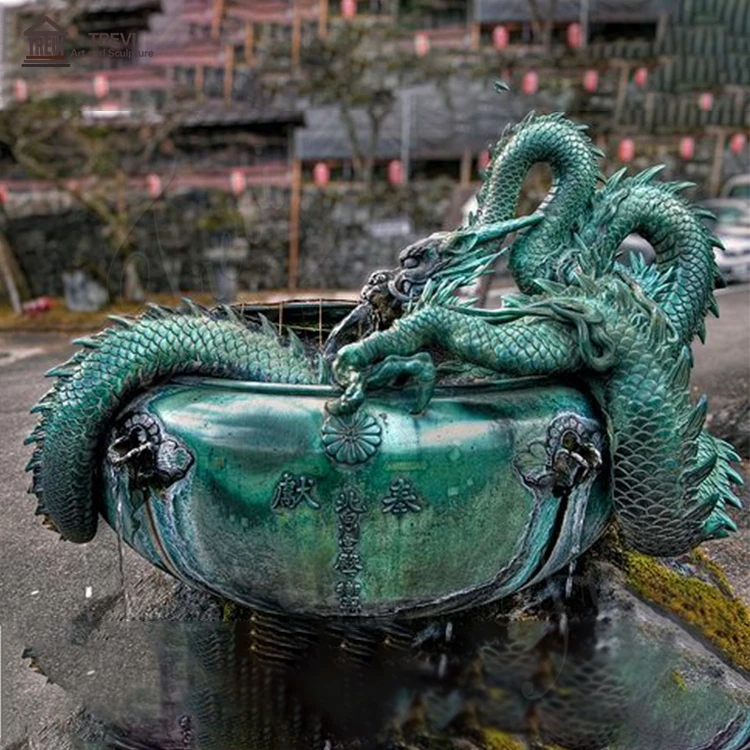 Décoration extérieure bronze Sculpture Grande fontaine d'eau du dragon  chinois Réservoir - Chine Fontaine en bronze et Fontaine d'eau Dragon prix