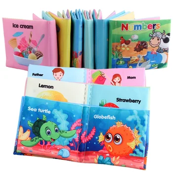 Baby cloth book hand tear not bad early education science and education can be washed cognitive English touch puzzle cloth book