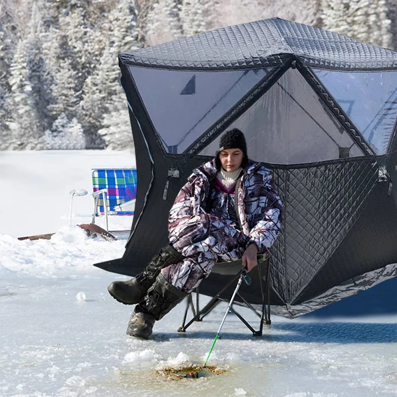 Person Ice Fishing Tent Insulated Pop up Design