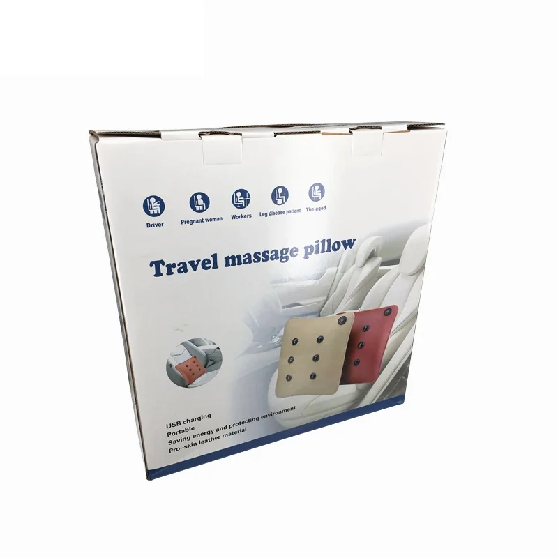 Hot Selling Vibration Massage Lumbar Cushion Wireless Electric Back Pillow with USB Cable Charging for Travelling