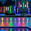 Solar Wall Light - 6 Light Double Direction RGB