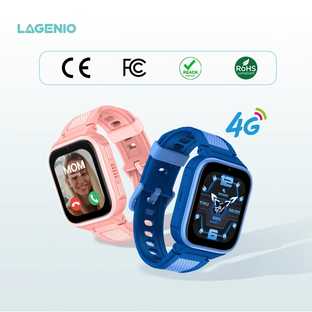 LAGENIO K10 1. 8inch Big Screen 950mAh Battery Kids Smart Watch IP68 SOS Call  GPS LBS WIFI Tracker Sim Card Child Smart Watch