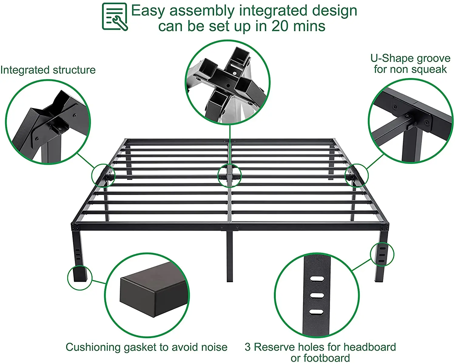 Free Sample Platform Cama Steel Iron Metal Bed/single Queen Metal Bed