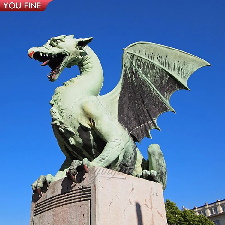 Large Outdoor Decorative Metal Dragon Sculpture Bronze Dinosaur Monster