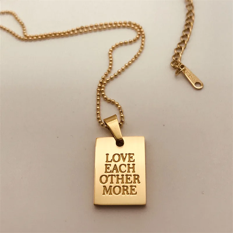 Men Women Couple Jewelry Stainless Steel Inspirational Quote