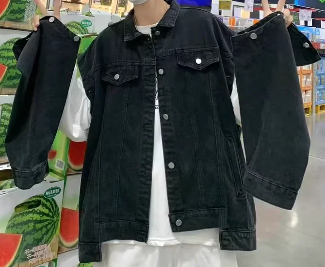 Iacquetta Ieana Masculina Personalisata, Modesta, Laxa, Vestitus Urbani Generis, Casualis, Cum Manicis Separabilibus, Bivestis (2 in 1), Iacquetta Ieana ad Usum Vestis