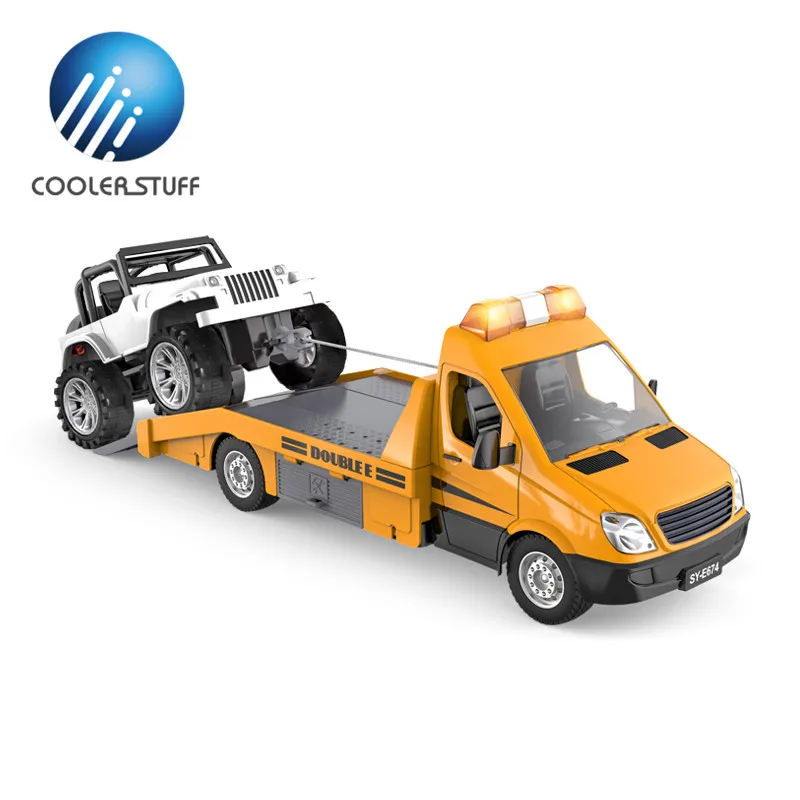 e674-003 road wrecking tow car dump truck tipper truck toys