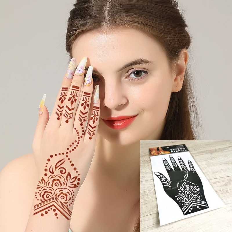 Buy Xmasir 40 Sheets Self-adhesive Henna Tattoo Stencils Setï¼Å'Mehndi  Template for Tattoo Body Art Painting Indian Arabian Airbrush Tattoos Online  at desertcartKUWAIT