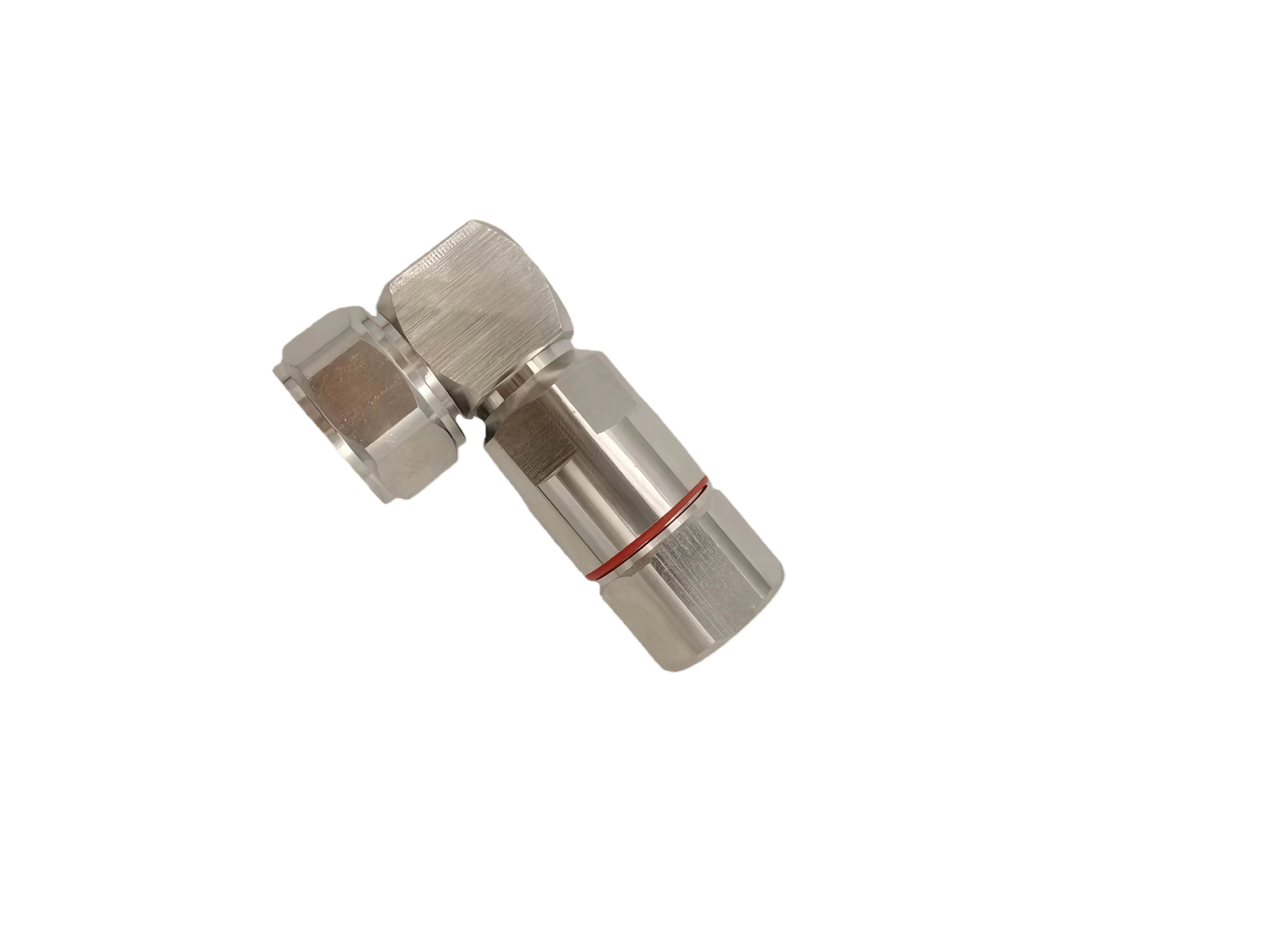 Right-Angle 4.3/10 Male RF Coaxial Connector for Regular Coaxial Cable Assemblies