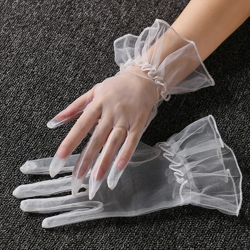 Lot De 2 Paires De Gants Courts En Dentelle Noire - Style Rétro Pour Soirée, Mariage, Halloween