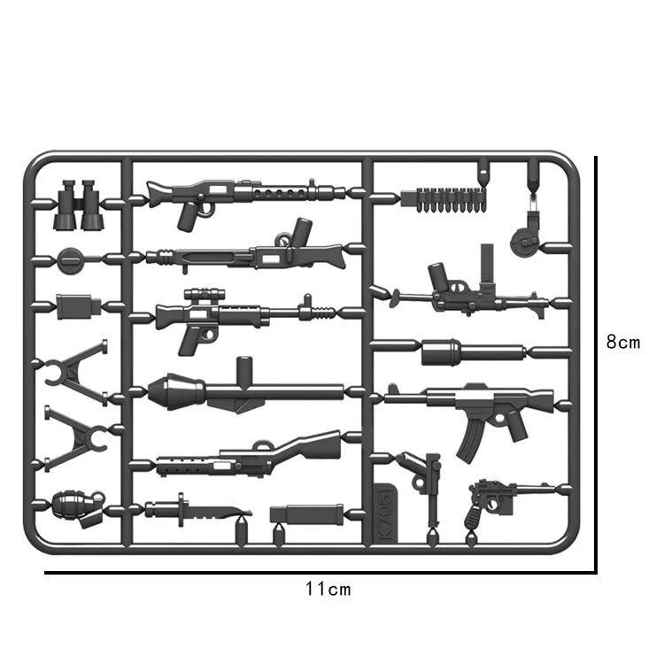 WW2 German Military MOC Bricks Model Toy Style Gun Pieces Building Blocks Army Soldier Accessories Rifle Pistol Parts