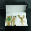 Gold green watch set + gift box