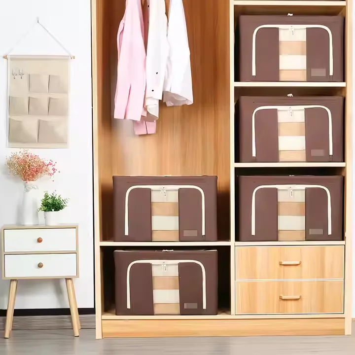 2024 66L Folding Steel Frame Eco-friendly Modern Styish Multifunction Customizable Clothing Storage Box Big Capacity 600D supplier