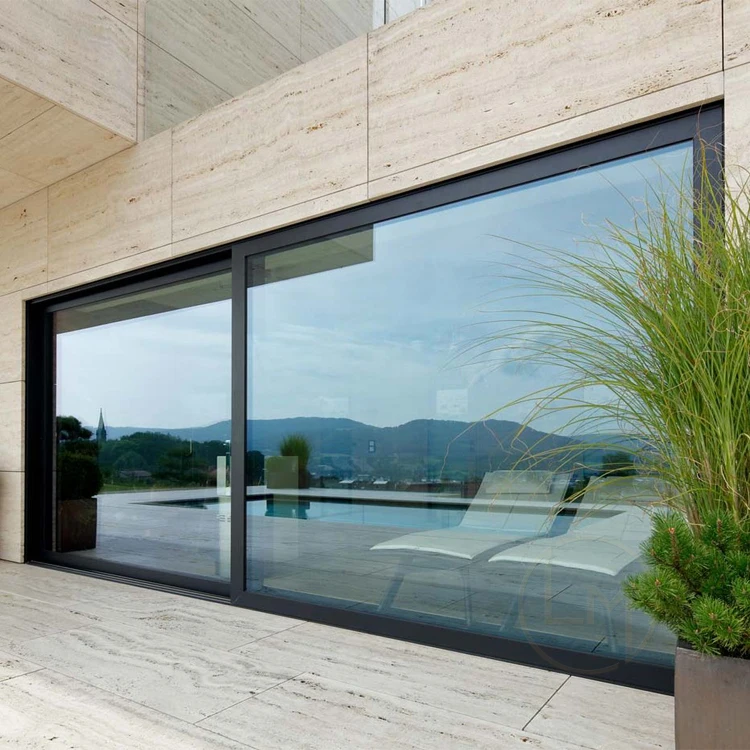 Hurricane Proof NFRC NOA AS2047 Standard Powder Coating Double Glass Automatic Sliding Doors Exterior