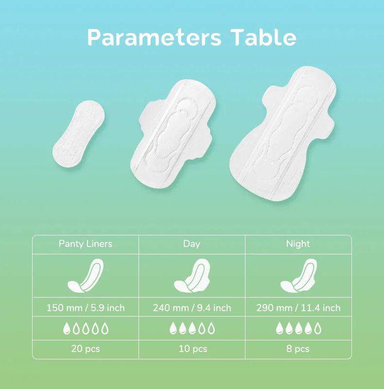 Organic Sanitary Pads For Women Sanitary Towels Healthy Breathable