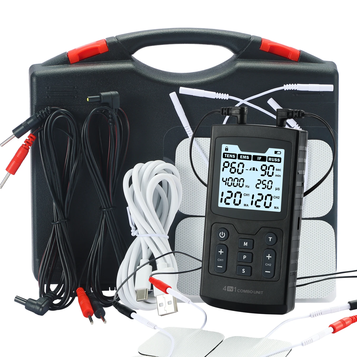 4 in 1 Combo Interferential Current Tens Ems Russian for Rehabilitation Center Hospitals Clinic Physiotherapist