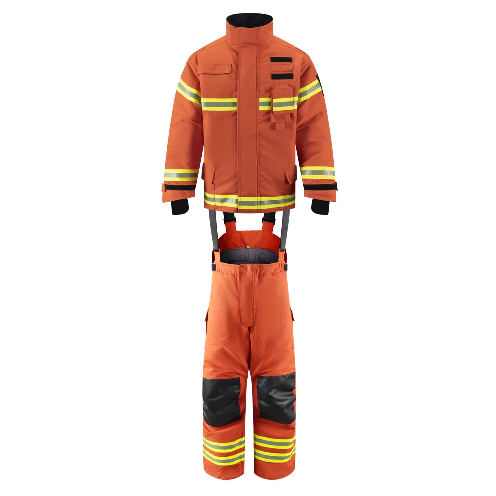 New Arrival AnBen EN469 CE Certified Nomex Fabric Firefighting Suit Aramid Fire Retardant Suit