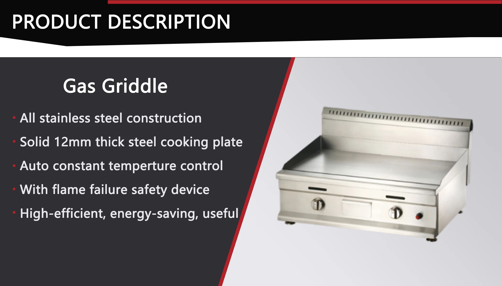 Factory Price Hotel Kitchen Equipment Stainless Steel 12 Mm Plate Flat