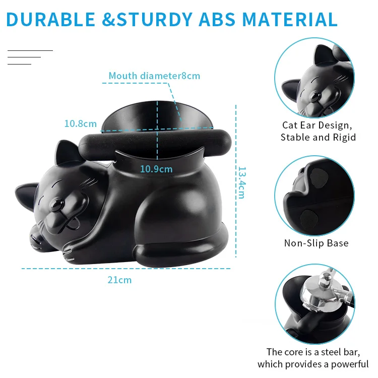 Инструменты для бариста, милый Контейнер для кофейных зерен в форме кошки, мини-ящик для ударов с резиновым баром, ящик для кофе эспрессо