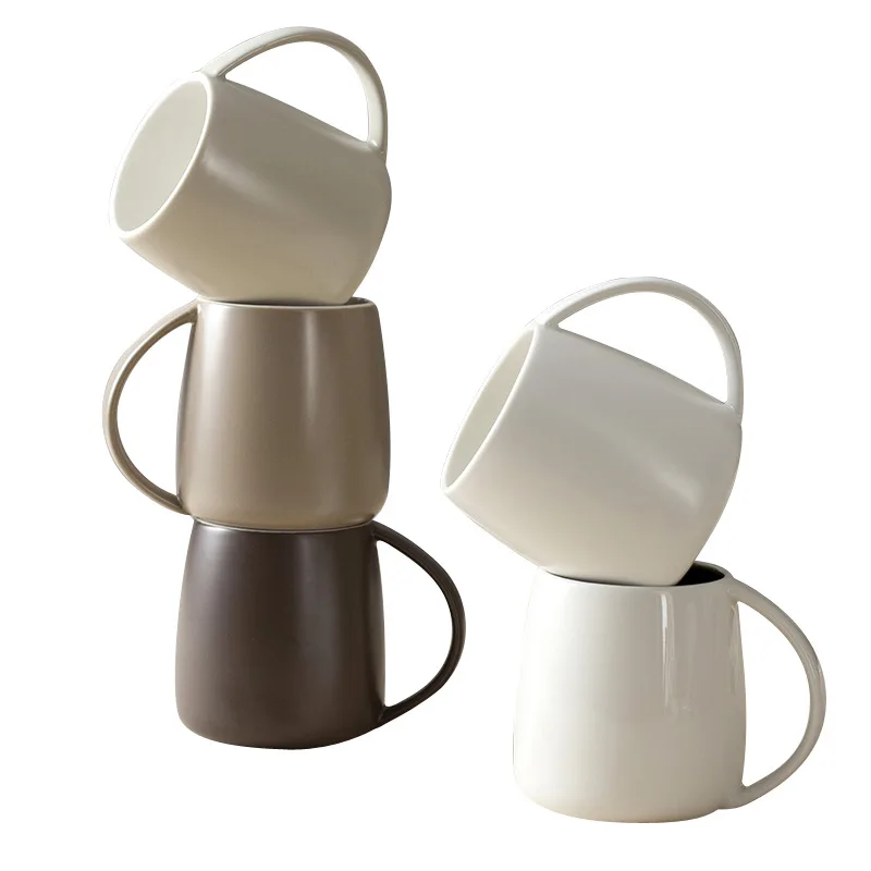 Wholesale Egg Shape Ceramic Mug For Cafe Shop Matte Color Glazed Mug 