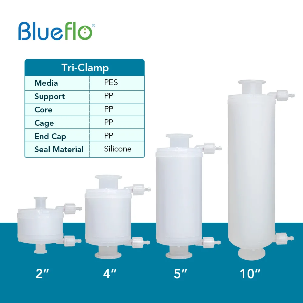 Капсульные фильтры Darlly Mill PES Мембранные плиссированные фильтрующие картриджи для глубины стерильный фильтр 0,2 микрон 1 дюйм три зажима для лабораторного использования