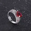 open size Red glass ring
