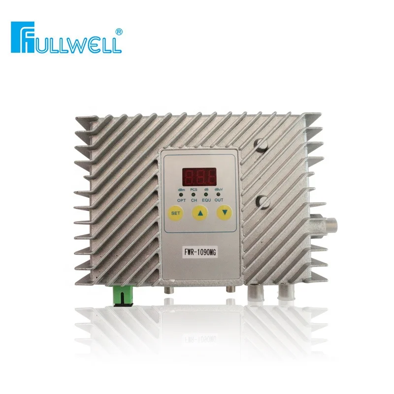 Fullwell Mini FTTB  Building AGC CATV Optical Receiver for Hotel Small Country 2 Outputs 102dBuV Support 1310/1550nm TV signal