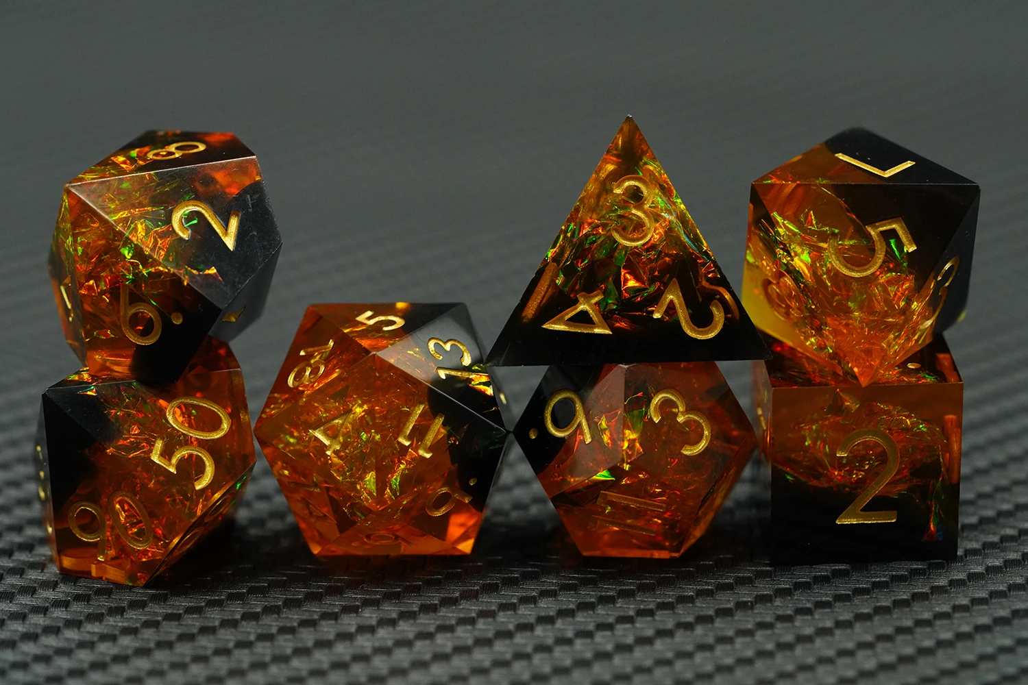 Custom Polyhedral Logo Rpg Dungeons and Dragons Sharp Edge Mini Candy Paper 16mm Dice Set details