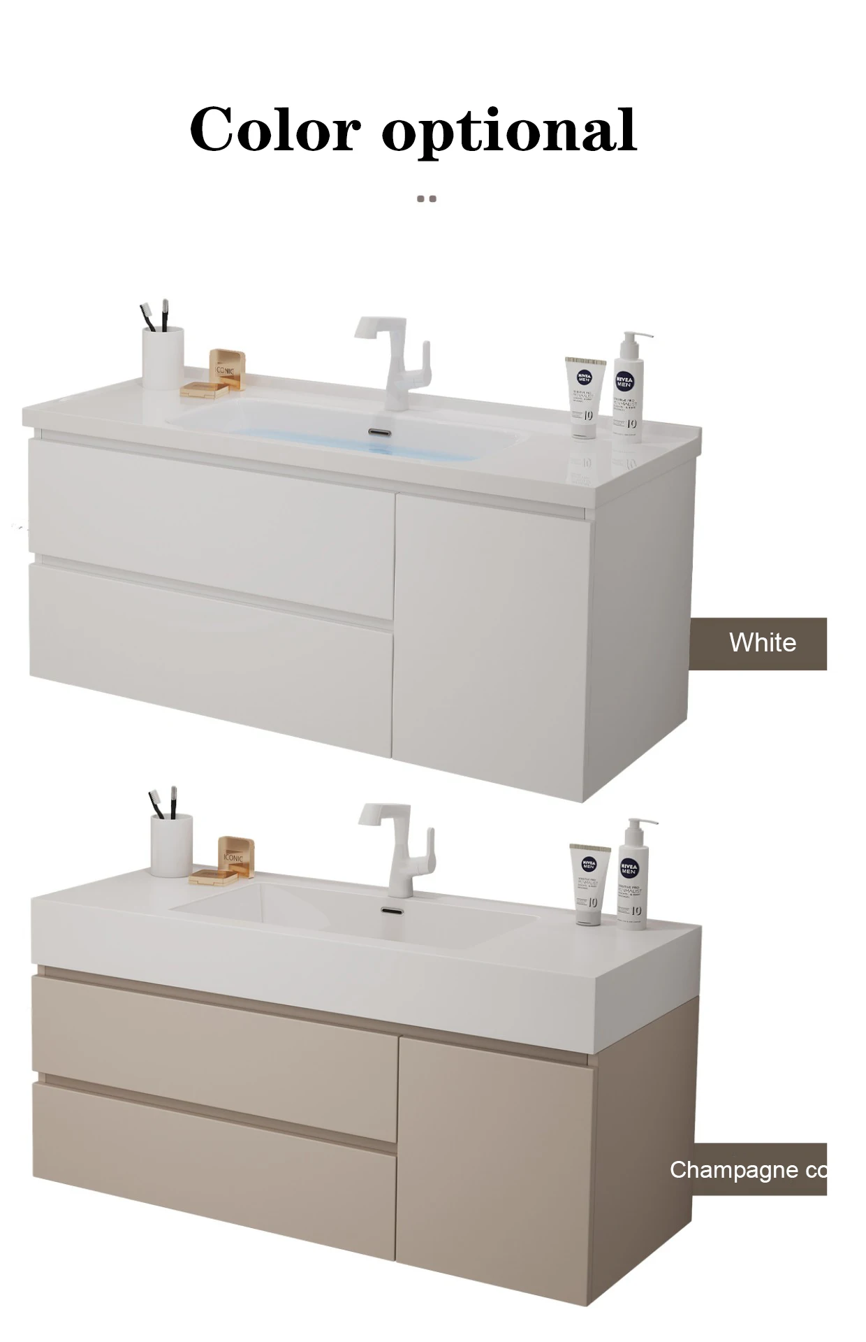 Luxury Floating Wood Bathroom Vanities Set Furniture Design