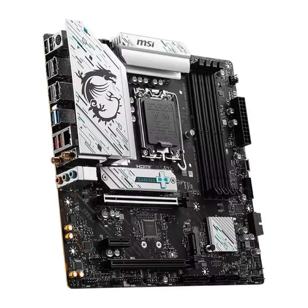 MSI B760M GAMING PLUS WIFI DDR5 motherboard supports 13th generation CPUs, desktop gaming, and Intel dual-channel DDR4 memory.